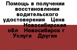 Помощь в получении / восстановлении водительского удостоверения › Цена ­ 30 000 - Новосибирская обл., Новосибирск г. Услуги » Другие   